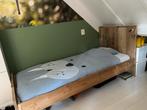 Steigerhout eenpersoonsbed, 85 tot 100 cm, Ophalen of Verzenden, Zo goed als nieuw, Lattenbodem