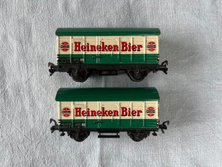 2x Fleischmann NS Heineken bier, Hobby en Vrije tijd, Modeltreinen | H0, Gebruikt, Wagon, Gelijkstroom of Wisselstroom, Fleischmann