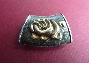 Vintage mooie sjaalklem met Roos van koper/ messing beschikbaar voor biedingen