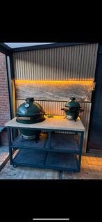 Buitenkeuken (excl. Big Green Egg) - Grijs gepoedercoat staa, Tuin en Terras, Buitenkeukens, Maatwerk, Houtskool, Ophalen of Verzenden