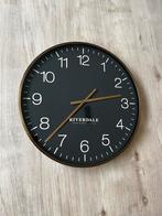 Riverdale Wandklok - Zwart/Wit/Brons - 52,5cm, Ophalen, Zo goed als nieuw, Analoog, Wandklok