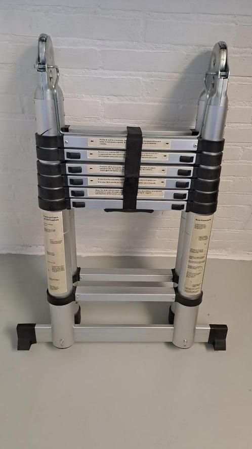 Alluminium telescopische ladder 4.20 meter, Doe-het-zelf en Verbouw, Ladders en Trappen, Zo goed als nieuw, Ladder, 4 meter of meer