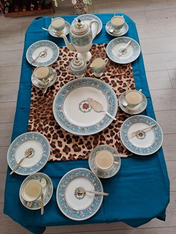 Wedgwood Florentine turquoise ontbijt/koffieservies 6 pers. beschikbaar voor biedingen