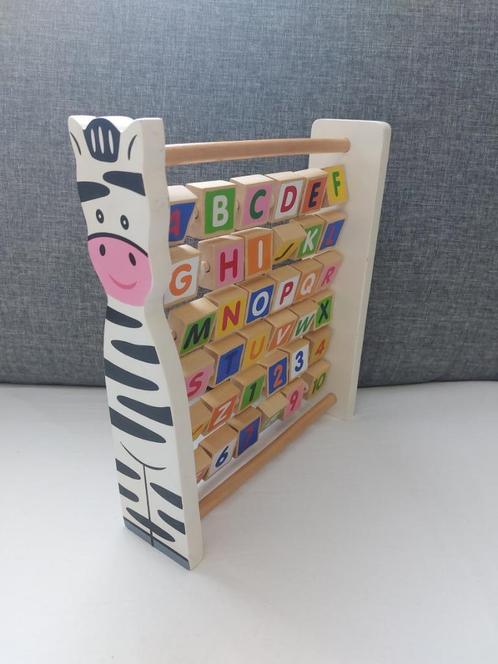 Telraam alfabet en cijfers (zebra) zgan, Kinderen en Baby's, Speelgoed | Houten speelgoed, Zo goed als nieuw, Overige typen, Ophalen of Verzenden
