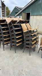 Partij van 60x vintage plywood stapelstoel ‘80, Ophalen of Verzenden, Zo goed als nieuw, Vijf, Zes of meer stoelen, Metaal