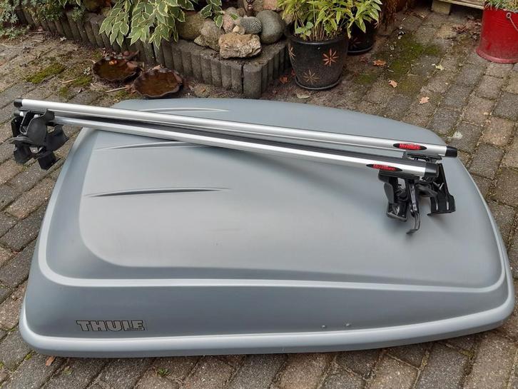 Dakkoffer met universele dakdragers, Auto diversen, Dakkoffers, Zo goed als nieuw, Ophalen