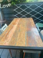 Houten industriële eettafel, Huis en Inrichting, Tafels | Eettafels, Ophalen, 200 cm of meer, 50 tot 100 cm, Zo goed als nieuw
