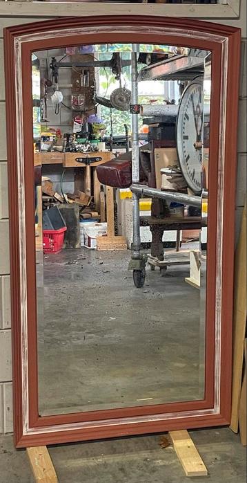 Antieke Spiegel met Facet Geslepen Glas beschikbaar voor biedingen