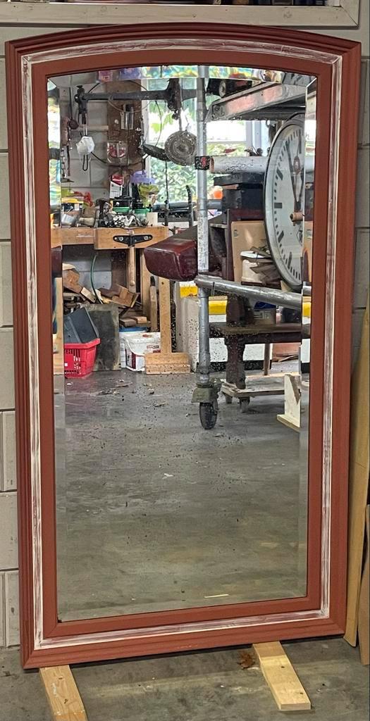 Antieke Spiegel met Facet Geslepen Glas, Huis en Inrichting, Woonaccessoires | Spiegels, Gebruikt, 75 tot 100 cm, 100 tot 150 cm