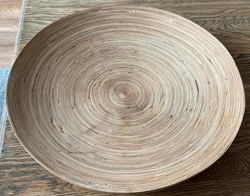 Grote Houten Fruitschaal  45 cm doorsnede beschikbaar voor biedingen