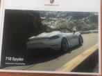 Porsche 718 Spyder fraaie brochure/auto folder '20, Verzenden, Zo goed als nieuw, Porsche