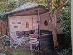 Groot hardhouten prieel/ overkapping met puntdak, 3x 3 meter, Ophalen, 250 tot 500 cm, Zonder ramen, Met overkapping