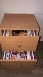 Nachtkastje met 2 lades en beuken look, Ophalen, Gebruikt, Minder dan 45 cm, Minder dan 55 cm