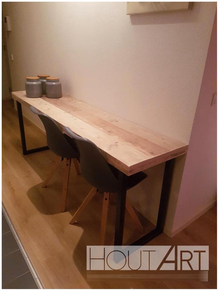 Bureau nieuw of gebruikt steigerhout met stalen U-poot!, Huis en Inrichting, Bureaus, Nieuw, Bureau, Ophalen of Verzenden