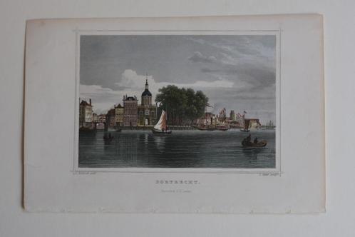 DORDRECHT Terwen Handgekleurd Staalgravure Aangezicht GT9, Antiek en Kunst, Kunst | Etsen en Gravures, Verzenden