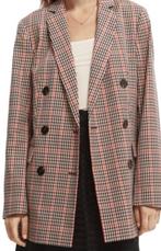 Maison scotch geruit double breasted blazer nieuw XS-S, Beige, Nieuw, Jasje, Maat 34 (XS) of kleiner