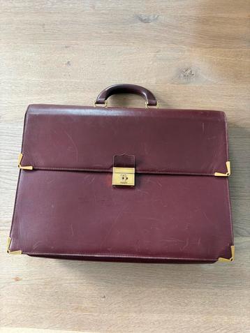 Cartier Aktetas Rood Leer - Bureau Accessoires beschikbaar voor biedingen