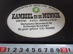 sticker rotterdam kambeel en de munnik loodgieter installati, Verzamelen, Ophalen, Zo goed als nieuw