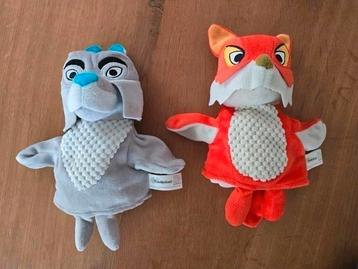 Handpoppen fabeltjeskrant Lowieke de Vos en Bor de Wolf beschikbaar voor biedingen