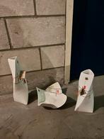 Vazen set + schaal - Decoratief, Ophalen, Wit, Aardewerk of Porselein, Zo goed als nieuw