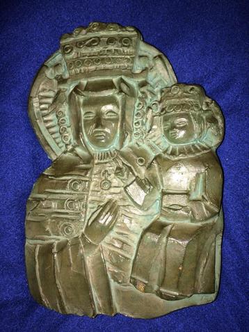 Handgemaakte icoon / wandbeeld van donkere gips/steen beschikbaar voor biedingen