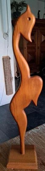 Vintage retro houten design hert hertje grenen ? 38 cm hoog, Ophalen of Verzenden, Gebruikt, Dier