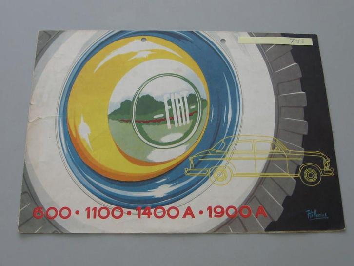 FT 796 FIAT modellen en prijslijst 1956. Uitvouwfolder, Boeken, Auto's | Folders en Tijdschriften, Zo goed als nieuw, Overige merken