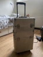 Professionele modulaire visagie koffer, Sieraden, Tassen en Uiterlijk, Koffers, Gebruikt, Hard kunststof, Minder dan 35 cm, Uitschuifbare handgreep