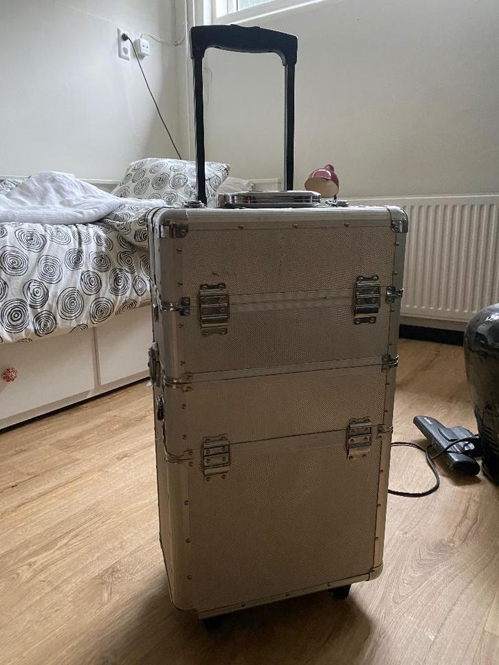 Professionele modulaire visagie koffer, Sieraden, Tassen en Uiterlijk, Koffers, Gebruikt, Hard kunststof, 60 tot 70 cm, Minder dan 35 cm