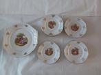 Taartbord + 12 gebaksbordjes brocante, Antiek en Kunst, Ophalen