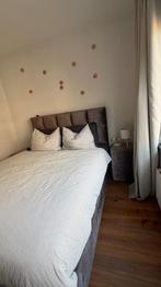 Boxspring 160x200 met matras, Huis en Inrichting, Slaapkamer | Boxsprings, Ophalen, Grijs, Tweepersoons, Zo goed als nieuw