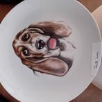 wandbordje met hond 20cm porceleine, Antiek en Kunst, Ophalen of Verzenden