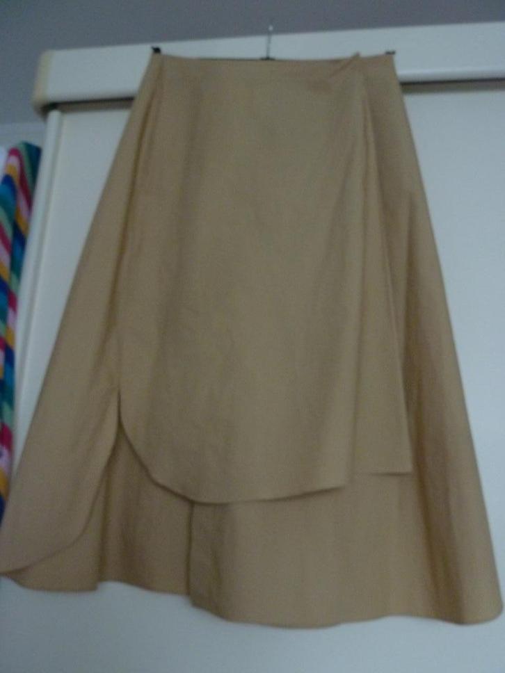 COS lange wikkel rok, beige poplin katoen, mt. 42, nieuw, Kleding | Dames, Rokken, Nieuw, Maat 42/44 (L), Beige, Onder de knie