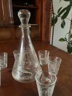 Vintage Karaf Set met Vis Tafereel, Antiek en Kunst, Ophalen of Verzenden