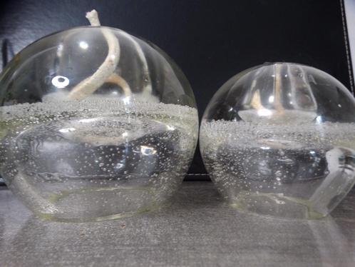 2 olielampen met duizend luchtbelletjes, Antiek en Kunst, Antiek | Glas en Kristal, Ophalen of Verzenden