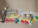 Playmobil set Circus met 5 poppetjes 2 paarden Leeuw in kooi, Gebruikt, Ophalen of Verzenden, Los playmobil