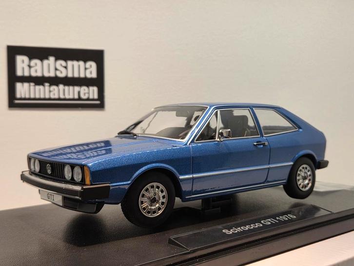 Volkswagen Scirocco GTi Mk1 - Blauw - 1:18 kk-scale, Hobby en Vrije tijd, Modelauto's | 1:18, Nieuw, Auto, Ophalen of Verzenden