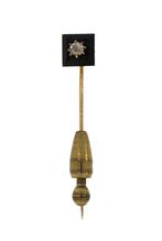 Antieke 18k gouden speld broche onyx bolsjewiek diamant