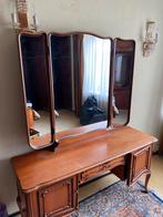 Vintage Houten Kaptafel met Spiegel, Ophalen of Verzenden, Gebruikt, Hout, 100 tot 150 cm