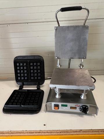 Commerciële stroopwafelijzer en platen voor Brusselse wafels beschikbaar voor biedingen