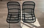 2 Zwarte Rotan Stoelen Leen Bakker - Justin, Gebruikt, Twee, Zwart, Riet of Rotan