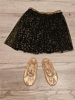 Zwart/gouden rok Hema nieuw mt 122/128 en balletschoentjes, Ophalen of Verzenden, Nieuw, Meisje, Jurk of Rok
