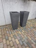 Terracotta bloembakken - 90cm hoog, blikvanger!, Tuin en Terras, Ophalen, Steen, Gebruikt, Vierkant