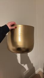 Plantenpot goudkleurig, Tuin en Terras, Rond, Binnen, Zo goed als nieuw, Minder dan 40 cm