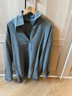 Massimo Dutti, wijde blouse, grijs wit streepje, Kleding | Dames, Blouses en Tunieken, Ophalen of Verzenden, Zo goed als nieuw