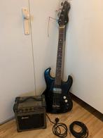 Basgitaar met versterkertje en snoer, Muziek en Instrumenten, Snaarinstrumenten | Gitaren | Bas, Ophalen, Zo goed als nieuw