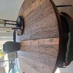 Ronde houten eetkamertafel 130 cm doorsnede, Huis en Inrichting, Tafels | Eettafels, Ophalen, 100 tot 150 cm, Rond, Zo goed als nieuw