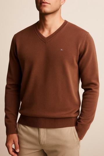 Tommy Hilfiger - Trui Pullover - Bruin - Heren Maat L beschikbaar voor biedingen