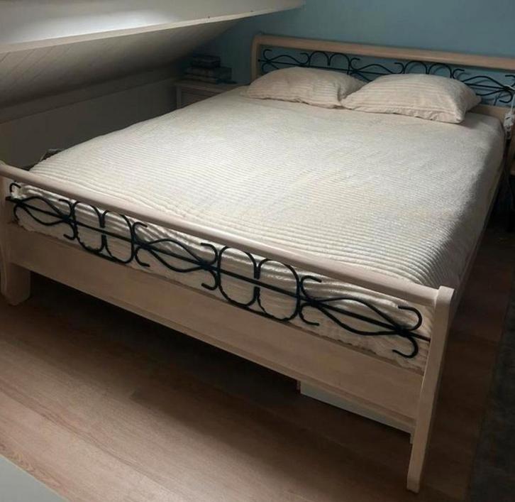 Mooie Tweepersoons bed + 2 nachtkastjes✅️, Huis en Inrichting, Slaapkamer | Bedden, Zo goed als nieuw, Tweepersoons, 160 cm, 200 cm