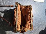 Vintage leren tasje met schouderbandje, Ophalen, Gebruikt, Bruin, Schoudertasje